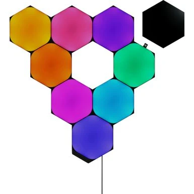 Nanoleaf - Shapes Ultra Black Hexagons Smarter Kit (9 Panels) - Multicolor 1 Nanoleaf - Shapes Ultra Black Hexagons Smarter Kit (9 Panels) - Multicolor