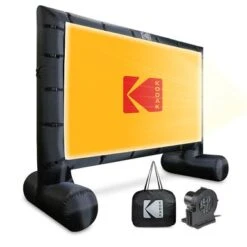 Kodak - Giant Inflatable Projector Screen, Outdoor Movie Screen, 14.5 Ft. Blow Up Projector Screen With Pump And Carrying Case - White
