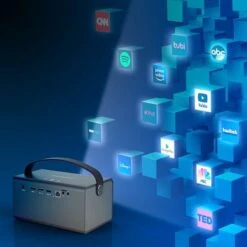 Rexing - PV7 Pro Smart DLP Projector 600ANSI With 3D Projection, Wi-Fi, Bluetooth - Gray -Comprehension Store 2daa5b99 82b2 5ebb 8225 49bf2da02fb8