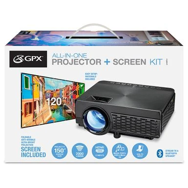 GPX - PJ300VP LED Projector With Bluetooth, Screen Included - Black 6 GPX - PJ300VP LED Projector With Bluetooth, Screen Included - Black - Image 6
