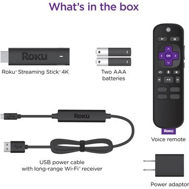Roku Streaming Stick 4K | Streaming Device With Voice Remote And Long-Range Wi-Fi - Black 4 Roku Streaming Stick 4K | Streaming Device With Voice Remote And Long-Range Wi-Fi - Black - Image 4