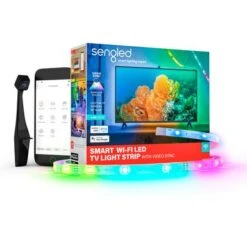 Sengled - Smart LED Wi-Fi TV Light Strip With Video Sync For 70" To 80" TV's - Multicolor