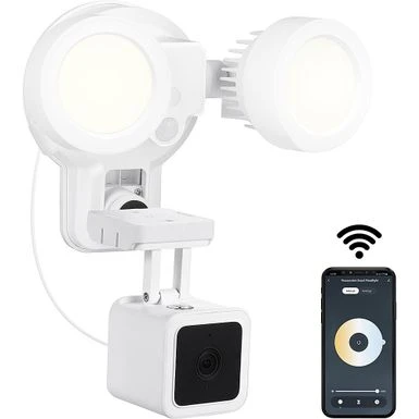 Wasserstein - Wired Smart Floodlight With Charger And Mount For Wyze Cam V3 Camera - White 1 Wasserstein - Wired Smart Floodlight With Charger And Mount For Wyze Cam V3 Camera - White