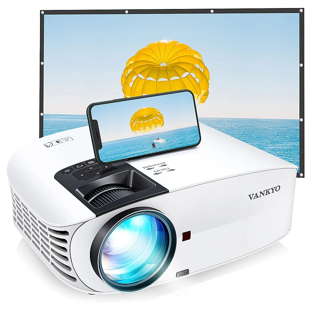 Vankyo - Leisure 510PW 1080P Wireless Projector With Bonus Screen - White 1 Vankyo - Leisure 510PW 1080P Wireless Projector With Bonus Screen - White
