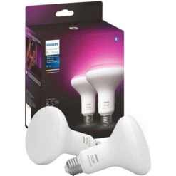 Philips - Hue BR30 Bluetooth 85W Smart LED Bulb (2-Pack) - White And Color Ambiance