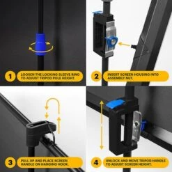 Kodak - 60 In. Portable Projector Screen, Adjustable Projection Screen With Tripod Stand & Carry Bag - White -Comprehension Store a401c0e7 f380 5311 8fd1 3726dc82602a