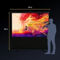 Kodak - 100" Projector Screen, Pull Up Projector Screen And Stand, Portable Projector Screen With Handle And Carrying Case - Black/White -Comprehension Store a42b679a f910 5609 b80e 6a3dd2939ee2