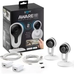 Geeni - Aware Indoor Wi-Fi Wireless Network Surveillance Camera (2-Pack) - Black/White -Comprehension Store ab4138a0 b531 5bcf 8d22 f52a77c6f0d4