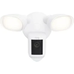 Ring - Floodlight Cam Wired Pro Outdoor Wi-Fi 1080p Surveillance Camera - White
