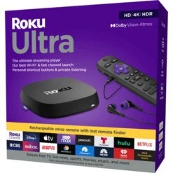 Roku Ultra 4K/HDR/Dolby Vision Streaming Device And Voice Remote Pro With Rechargeable Battery - Black -Comprehension Store d9552e69 4421 5898 bbb3 e42e4056edb9