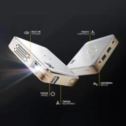 Kodak - Portable Projector, 1920 X 1080 Resolution Mini Projector, 75 Lumens, LED, DLP Rechargeable Pico Projector - White -Comprehension Store f10daa1d 0204 531b acd6 fb689400ac0f