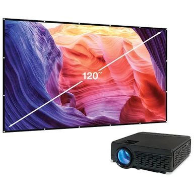 GPX - PJ300VP LED Projector With Bluetooth, Screen Included - Black 2 GPX - PJ300VP LED Projector With Bluetooth, Screen Included - Black - Image 2