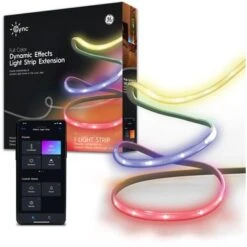 GE - CYNC 8 Foot Indoor Bluetooth/Wi-Fi Color Changing Smart LED Light Strip Extension (Power Supply Sold Separately) - Full Color -Comprehension Store fceacd8d 6162 5c39 b658 521ee86bee84